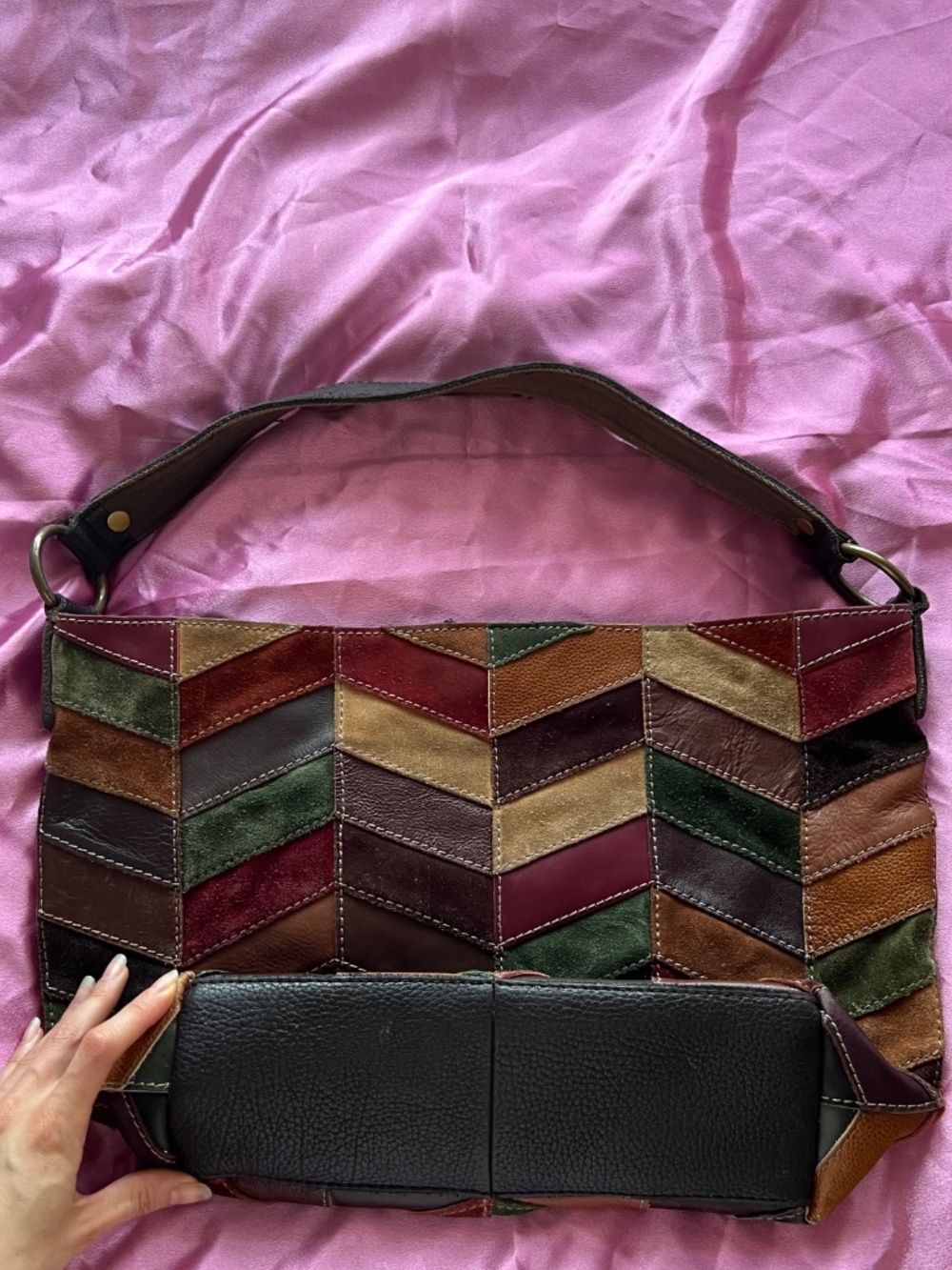 Lucky Brand Jeans leather and suede purse / shoulder bag - Picture 3 of 9